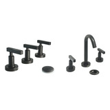 Combo Set Griferia Lavatorio Bidet Trovani New Soho Black