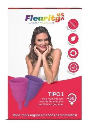 Kit Coletor Menstrual Fleurity 4 Un Tipo 1 Reutilizável