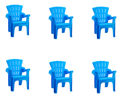 6 X Poltrona Cadeira Estilo Americana Multicolor Infantil