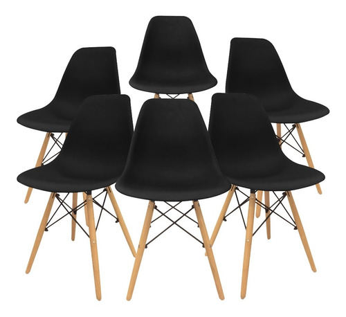 Set De 6 Sillas Eames Modernas Minimalistas Comedor Colores