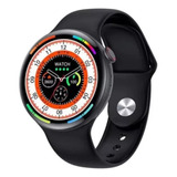Relógio Smartwatch W28 Pro Redondo Nfc Comando De Voz Preto