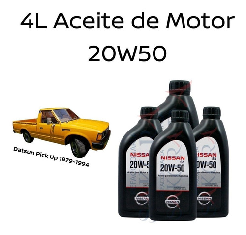 Aceite Multigrado 20 W 50 4 Litros Pick Up Z24 1987