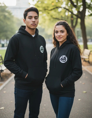 Sudadera Dragón Ball Z Juvenil Unisex Color Negro Con Gorro