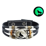 Pulsera Brazalete Lobo Luna Brilla En La Oscuridad Esclava