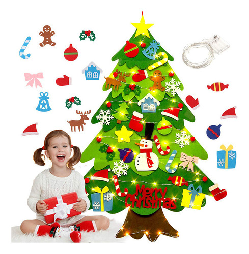 Brinquedo Montessori Infantil 32pcs Árvore De Natal Feltro