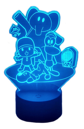 Pocoyo Lampara Led Ilusion 3d Decoración Infantil