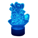 Pocoyo Lampara Led Ilusion 3d Decoración Infantil