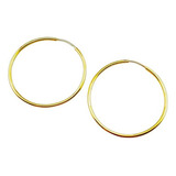 Par Aros Oro 18k Argollas Cubanos Lisos Mediano 0.9grs 20mm