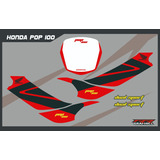Kit De Calcos Hona Pop 100 Rojo Hrc Dual Sport