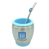 Mate De Acero Y Bombilla C/ Grabado A Color Racing Club