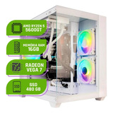 Pc Gamer  Amd Ryzen 5 5600gt Memória 16gb Ssd 480gb Branco