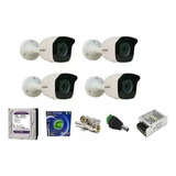 Kit 04 Cameras Hikvision + Cabo + Fonte + Hd 1tera + Brinde