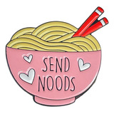 Pin Prendedor De Acero Inoxidable Broche Para Hombre Sarosa Color Ramen Send Noods