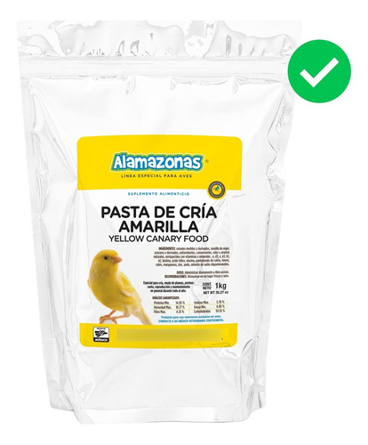 Pasta De Cría Amarilla Pro 1kg Canary Alamazonas