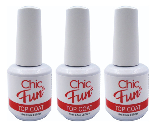 3u Top Coat Chic & Fun Uv/led Unha De Gel C/ Registro Anvisa