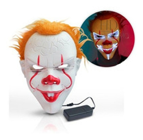 Mascara De Payaso It Para Halloween Con Luz Led