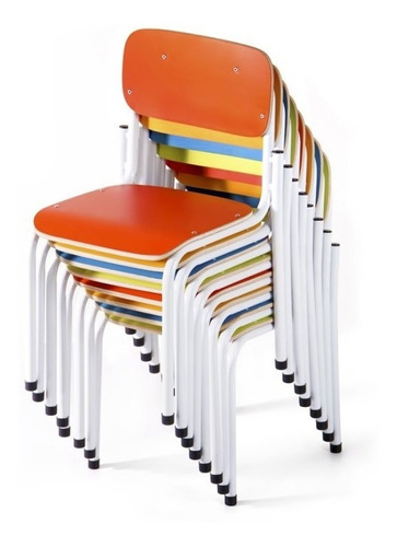 Cadeira Infantil Empilhável Colorida Escola Creche