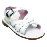 Huaraches Piel Marca Kinder Niña 6091 Blanco #21 Al 23 R