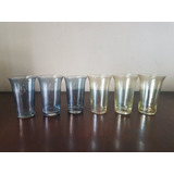 6 Vasos Finos (3 Azules Y 3 Amarillos)