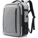 Mochila Grande De Viaje 40 Litros Con 2 Puertos Usb. Gris