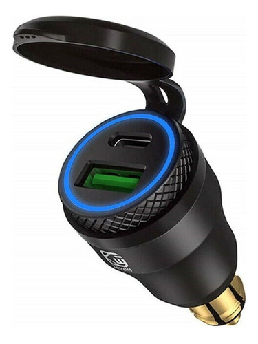 Adaptador Carregador Usb Duplo Para Motos Bmw Hella Cor Preto