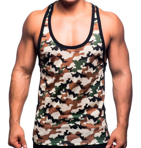 Playera De Gym, Andrew Christian, Camuflage