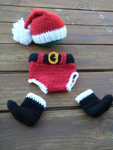 Set Navideño Santa Claus Tejido Crochet 