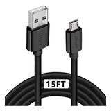 Cable Micro Usb Cargador De 15 Pies De Largo Ps4 Contro...