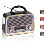 Radio Am Fw Sw Usb Bluetooth Mp3 Tf Recargable Vintage Retro