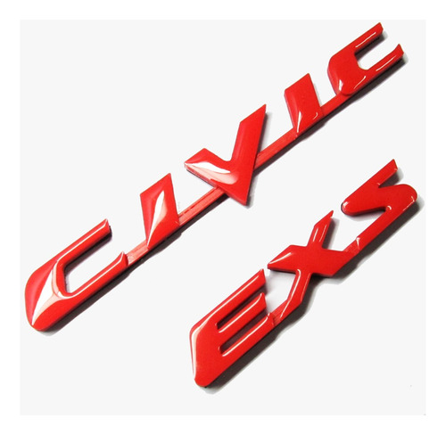 Emblemas Honda Civic Emotion Maleta Exs Rojo Pega 3m Foto 2