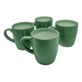 4 Tazas Lisa Grande Para Café Y Te  Cerámica 400ml