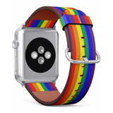 Lgbt Pride Rainbow Correa De Pulsera De Cuero Estampada...