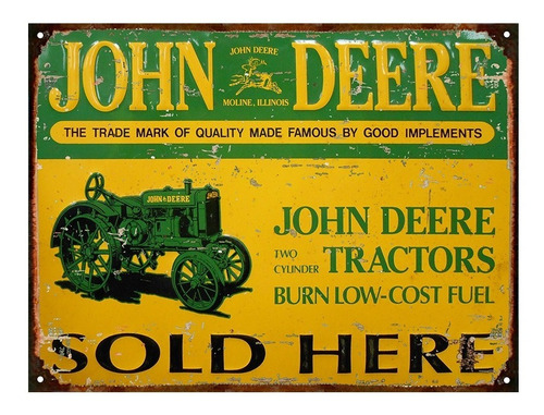 Cartel De Chapa Publicidad Vintage Tractor John Deere E253