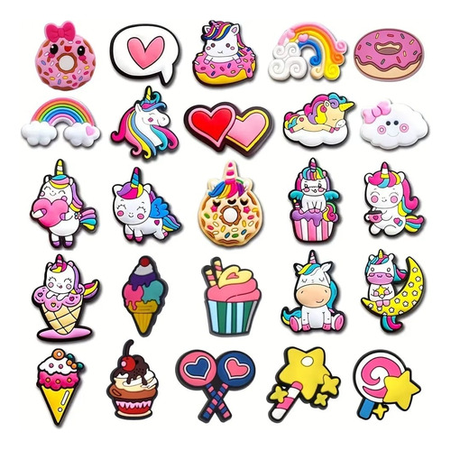 Pines Crocs  Unicornios 25pzas Charms Sandalias Broches 