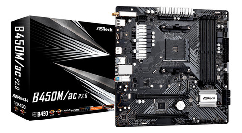 Motherboard Asrock B450m/ac R2.0, Socket Am4