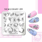 Placa Stamping Nicole Diary Sello Uñas Nd 259 Flores Plantas