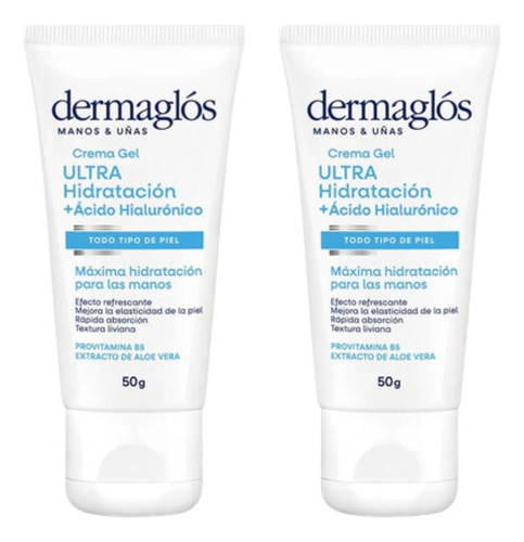 Combo X2 Dermaglos Crema Gel Ultra Hidratación Manos 50gr