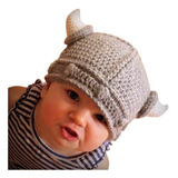 Gorro Gorrito Vikingo Bebes Niños Artesanal Tejido Crochet