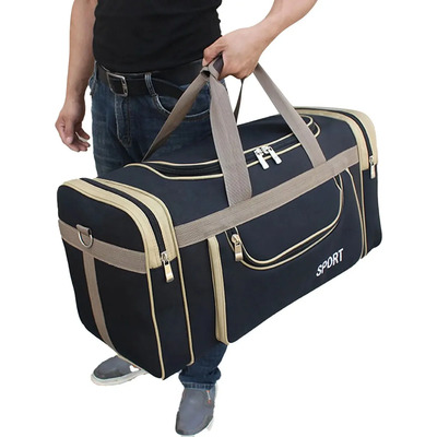 Maletas Deportivas Gym Bolsa Viaje Grande Equipaje De Mano Color Negro Rayas