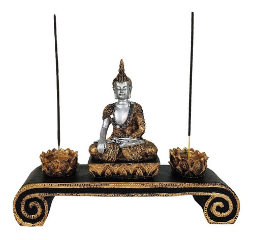 Aparador Buda Hindu Enfeite Decorativo Estatua Castical 28cm