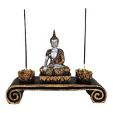 Aparador Buda Hindu Enfeite Decorativo Estatua Castical 28cm
