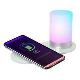 Lampara Escritorio Mesa Led Rgb Usb Touch Qi Wireless Dimmer Color De La Estructura Blanco Color De La Pantalla Blanco