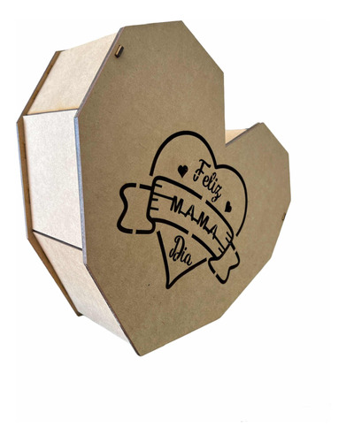 Caja Corazón 10 De Mayo Para Decorar Mdf 3mm Mediana