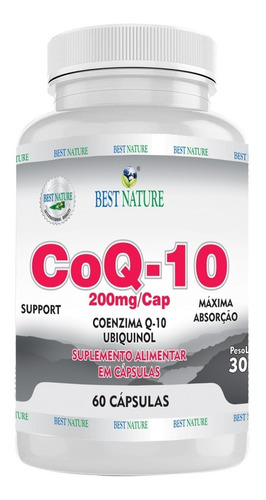 Coq-10 Coenzima Q10 200mg Ubiquinol 60caps Best Nature