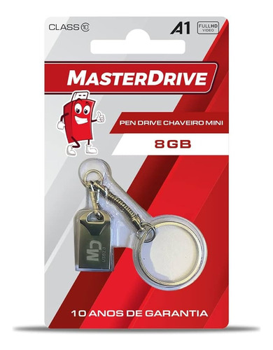 Mini Pendrive 8gb Tipo Chaveiro Masterdrive Premium