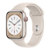 Apple Watch Series 8 Gps + Celular - Caja De Aluminio Color Blanco Estelar 45 Mm - Correa Deportiva Color Blanco Estelar - Patrón