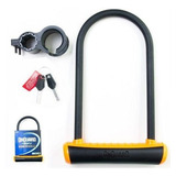 Cadeado Trava U-lock Onguard 8152 Chave Moto Bike Laranja