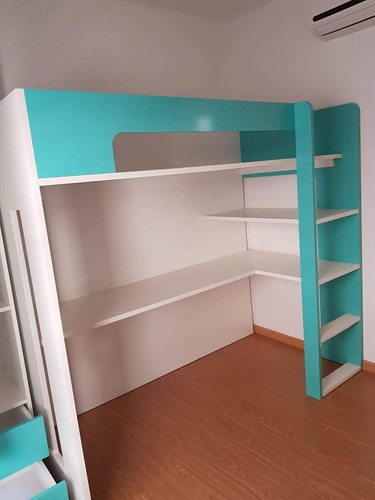 Cama Elevada Con Escritorio 