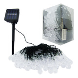 Guirnalda Solar Exterior 50 Gotas Led 12m Luz Calida Navidad