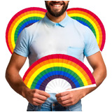 2 Abanicos Grande Tela Bandera Lgbt Pride Orgullo Gay
